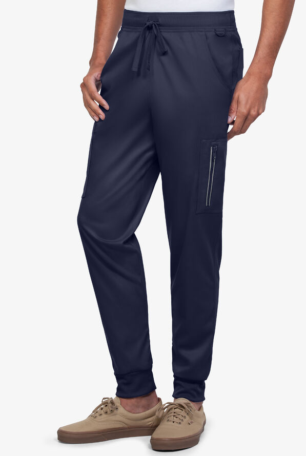 Advantage STRETCH Men's 9-Pocket Knit Waistband Jogger Scrub Pants - Navy - 1
