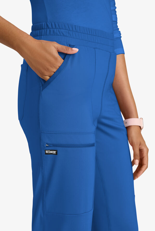 Grey's Anatomy by Barco Knit STRETCH Momentum Women's 6-Pocket Cargo Scrub Pants - Royal - 2