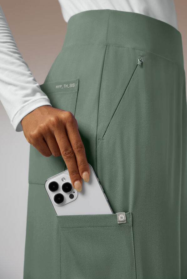 Pantal&oacute;n m&eacute;dico Hypothesis Y-Band estilo yoga con piernas anchas y 6 bolsillos para mujer - Mineral - 5