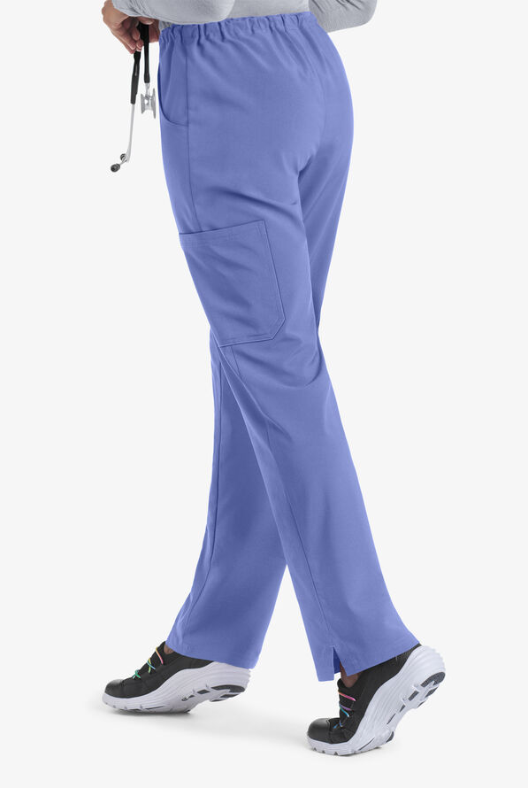 Easy STRETCH Eden Women's 4-Pocket Drawstring Scrub Pants - Ceil Blue - 2
