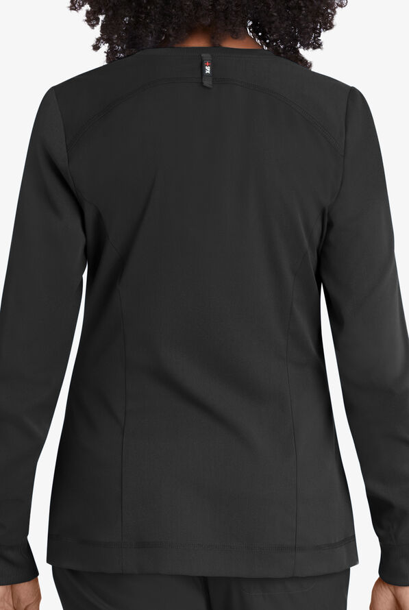 Chaqueta médica abrigada Grey's Anatomy Spandex Stretch Millie con cremallera y 3 bolsillos para mujer - Black - 2