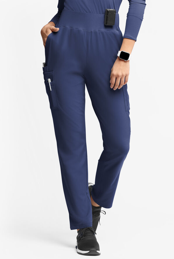 Pantalón médico WhisperLite Semira estilo cargo inspirado en el yoga con 11 bolsillos para mujer - Navy - 1