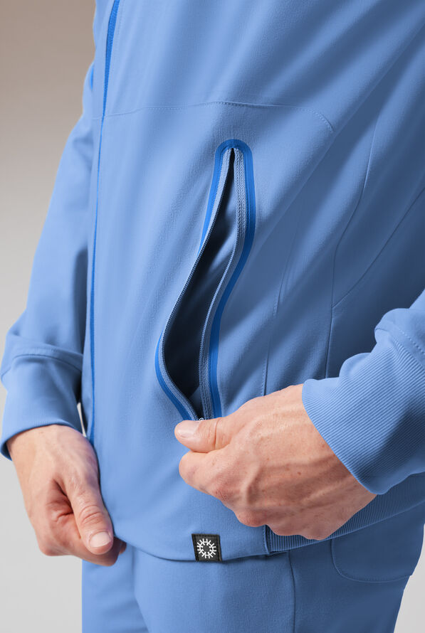 Hypothesis F-Zip Unisex Zip Front Scrub Jacket - Ceil/Royal - 5