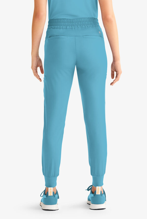 HH Works by Healing Hands Rhea Women's 6-Pocket STRETCH Cargo Jogger Scrub Pants - Petite - Fresh Blue - 3