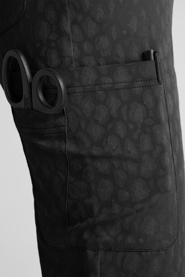 Easy STRETCH Naya Women's Jacquard 6-Pocket Straight Leg Scrub Pant - Onyx Black - 3