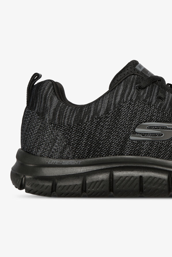 Skechers Sport Men's Track Front Runner Black Athletic Lace Up Nursing Shoes - Black - 4