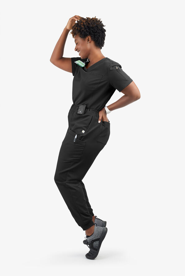 Butter-Soft Women's Cargo 8-Pocket Jogger Scrub Pants **Slightly IRREGULAR**&nbsp; - Petite - Black - 8