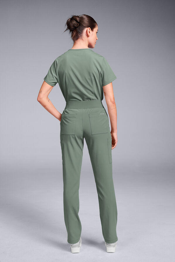 Hypothesis Women's Base 7-Pocket Straight Leg Cargo Scrub Pant - Petite - Mineral - 2