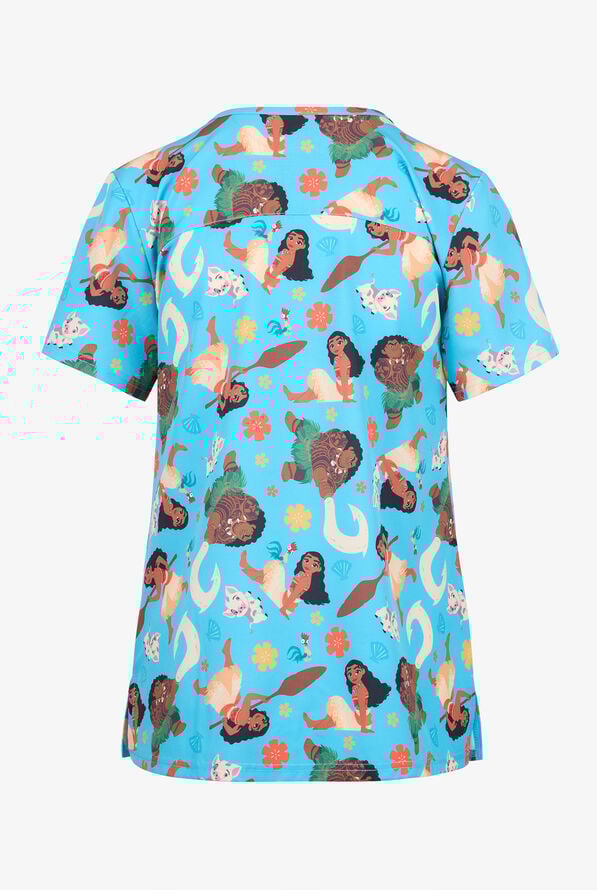 Moana by Funscrubs Women's 2-Pocket STRETCH V-Neck Print Scrub Top - null - 2