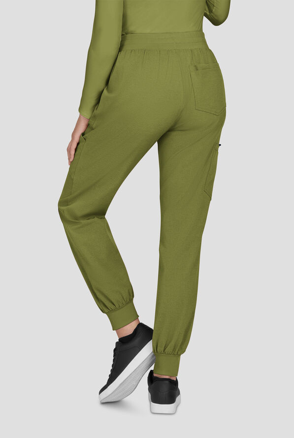 koi Solis Hettie Women's 7-Pocket STRETCH Jogger Cargo Scrub Pants - Martini Olive - 4