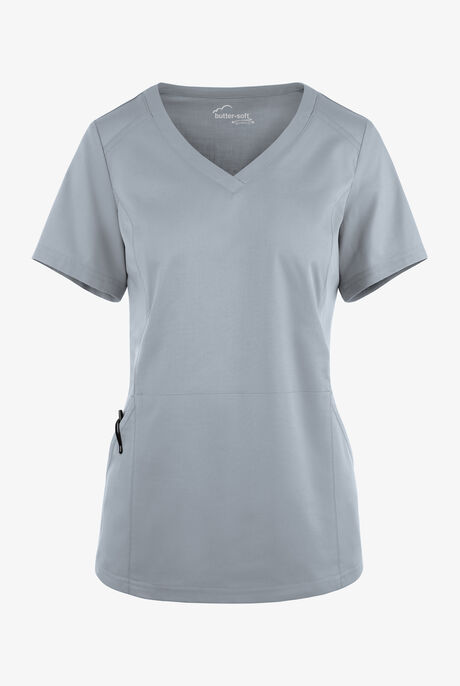 Butter-Soft STRETCH Women's 3-Pocket V-Neck Knit Panelled Scrub Top