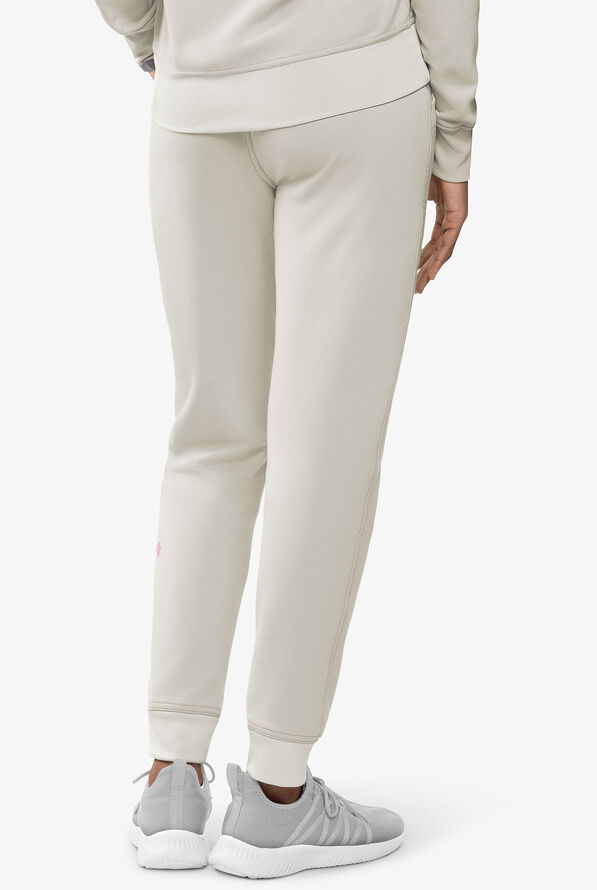 Med Couture Amp Women's 2-Pocket STRETCH Knit Jogger Scrub Pant - Sweet Cream - 2
