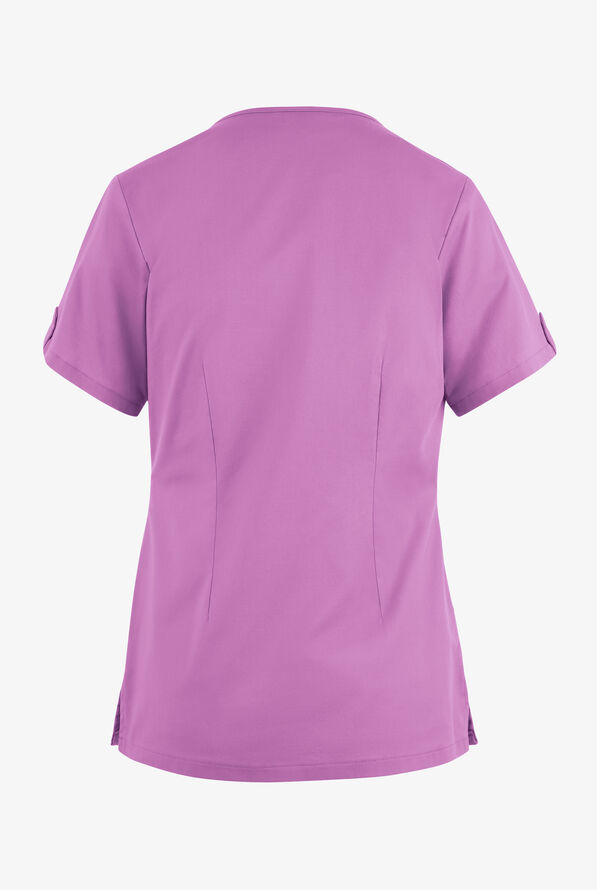 Blusa médica UA Butter-Soft STRETCH con cuello en V y 5 bolsillos para mujer - Orchid - 4