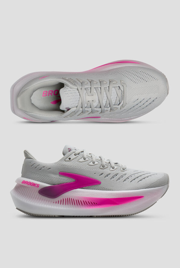 Brooks Women's Glycerin Max 2 Oyster/Argyle/Cyber Pink Athletic Lace Up Shoes - null - 1