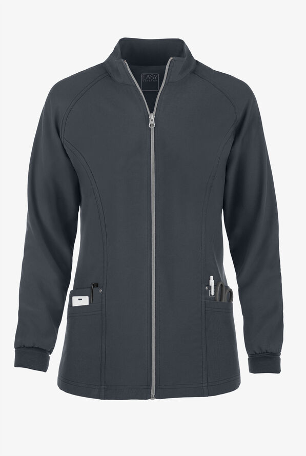 Chaqueta médica Easy STRETCH Zadie con mangas raglán con 4 bolsillos para mujer - Pewter - 1