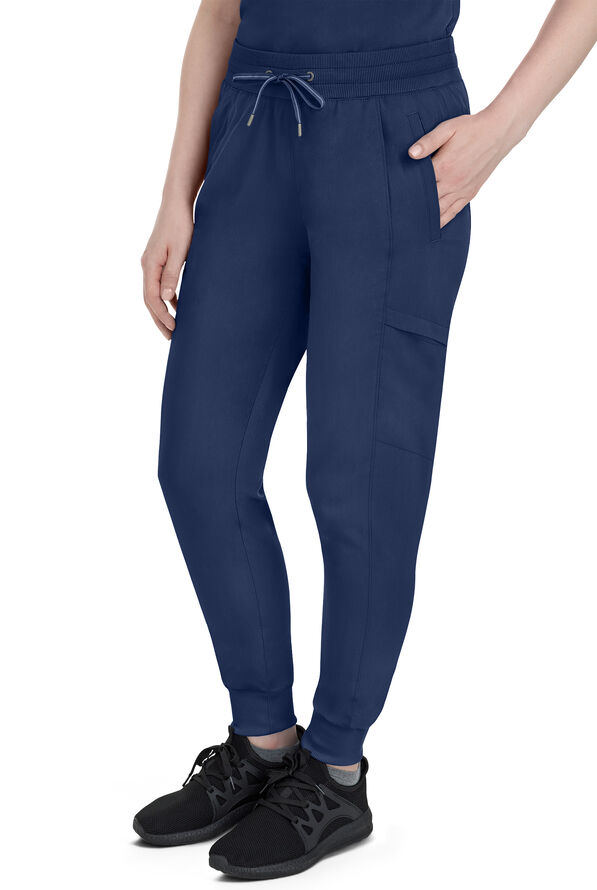 Healing Hands Purple Label Toby Women's 7-Pocket STRETCH Jogger Drawstring Scrub Pant - Navy - 1