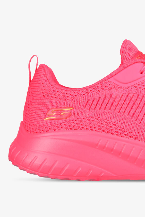 Skechers Bobs Women's Squad Chaos Cool Rhythm Neon Pink Athletic Lace Up Nursing Shoes - Neon Pink - 4