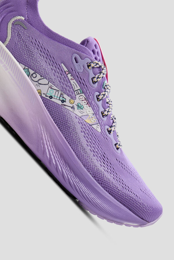 Brooks Women's Adrenaline GTS 25 Purple/Lavender/Coconut Athletic Lace Up Shoes - null - 3