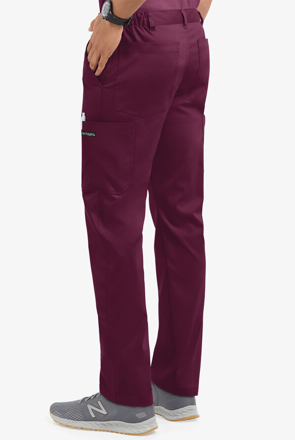 Advantage STRETCH Men's 8-Pocket Cargo Scrub Pants - Wine - 4