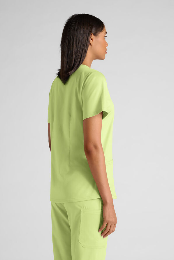 Butter-Soft STRETCH FLXTEK+ Women's 4-Pocket V-Neck Scrub Top - Cool Matcha - 2