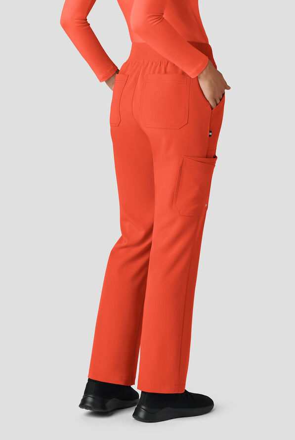 Pantalón médico koi Next Gen Jump Start STRETCH estilo cargo con piernas acampanadas y 4 bolsillos para mujer - Burnt Umber - 3