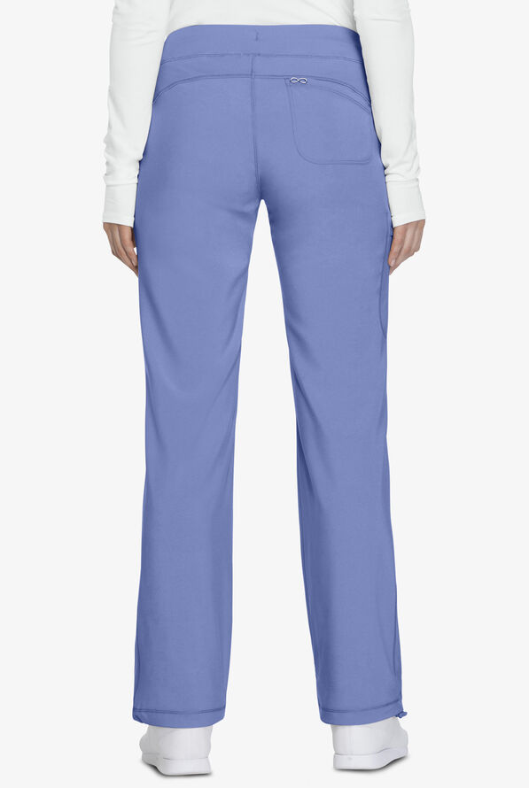 Infinity Women's 4-Pocket STRETCH Drawstring Scrub Pants - Petite - Ceil Blue - 2