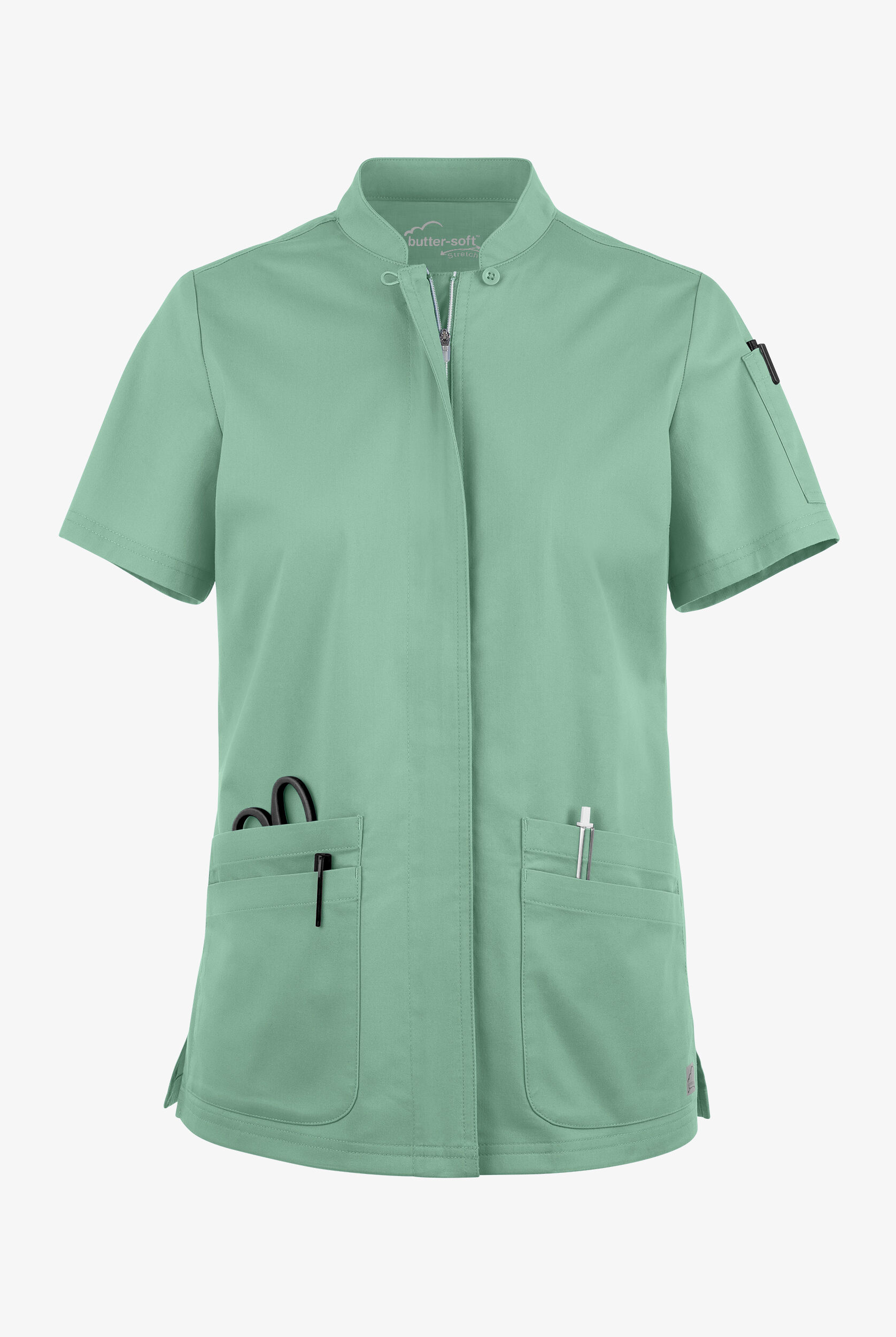 UA Butter-Soft STRETCH Women's 6-Pocket Zip Front Scrub Top