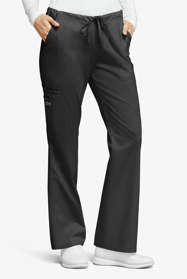 Cherokee Workwear Core STRETCH Women's 4-Pocket Cargo Scrub Pants - Black - 1