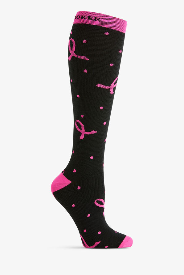 Cherokee Polka Dot Pink Ribbon Women's 1015 mmHg Light Compression