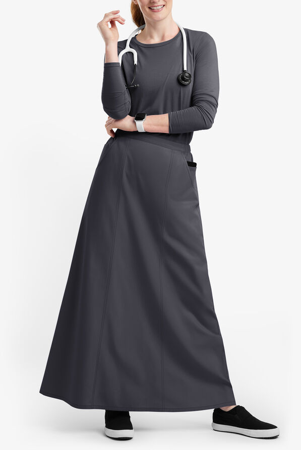 Butter-Soft Originals Women's 4-Pocket Gored Ankle-length Skirt - Pewter - 4