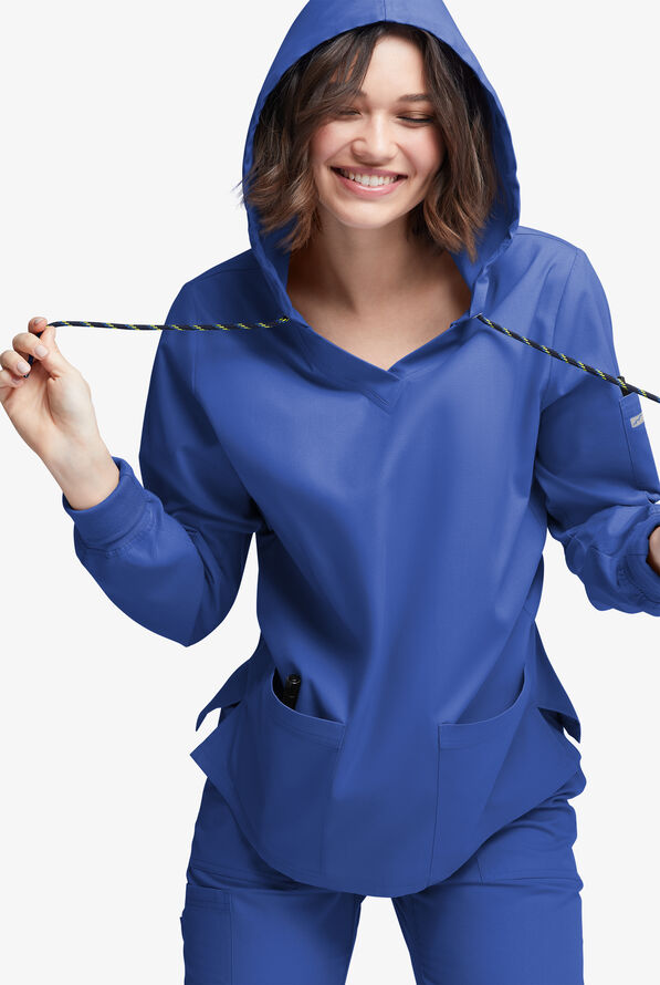 Sudadera m&eacute;dica manga larga Butter-Soft Originals con capucha y 5 bolsillos para mujer - Galaxy - 3