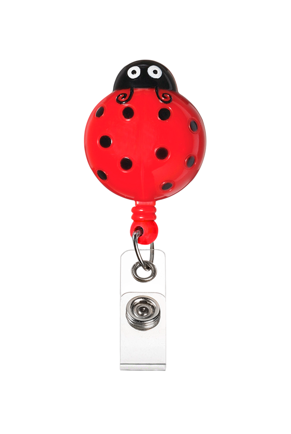 Prestige Deluxe Retracteze™ Lady Bug Button Snap ID Badge Holder - null - 1
