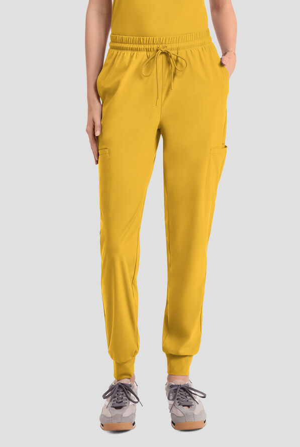Infinity PURSUIT Women's 5-Pocket STRETCH Drawstring Jogger Scrub Pant - Butterscotch - 1