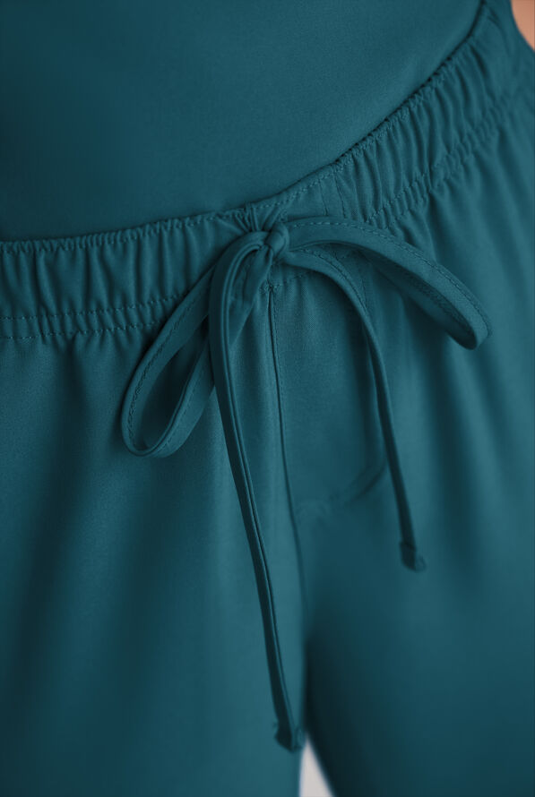 Easy STRETCH Eden Women's 4-Pocket Drawstring Scrub Pants - Petite - Caribbean Blue - 4