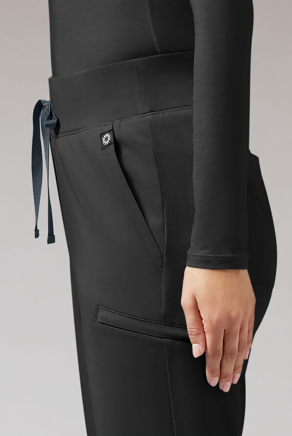 Hypothesis Meta FL Women’s 7-Pocket Flare Leg High Waisted Scrub Pant - Jet Black - 6