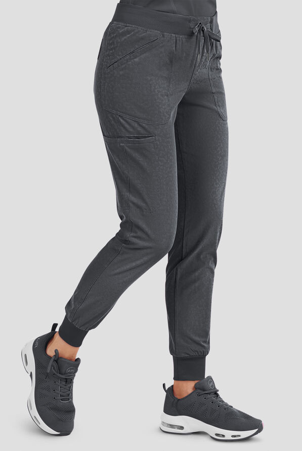 Pantalón médico Zavate Ava Therese Sheba Jacquard STRETCH estilo jogger con 4 bolsillos para mujer - Pewter - 1