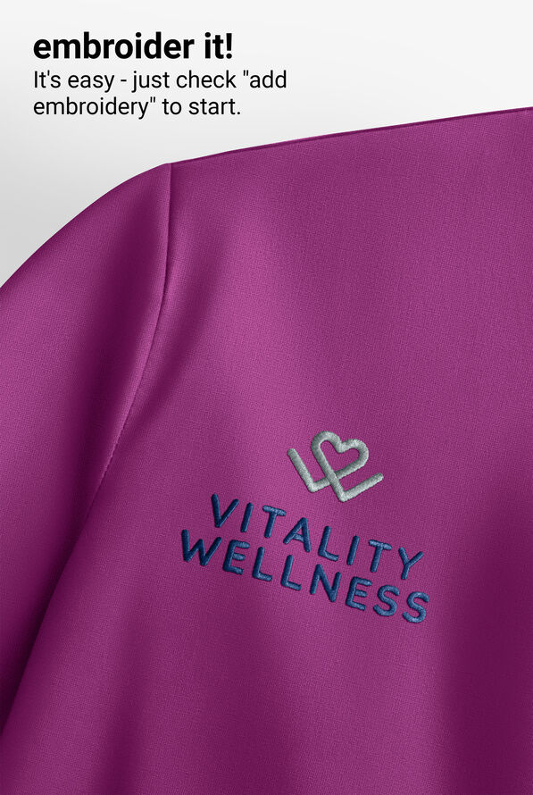 Chaqueta m&eacute;dica abrigada Med Couture Amp STRETCH con cremallera y 2 bolsillos para mujer - Plum Royale - 5