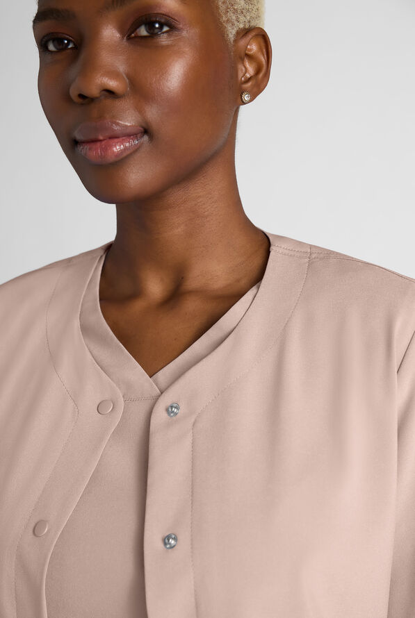 Chaqueta m&eacute;dica Easy STRETCH con botones a presi&oacute;n y 3 bolsillos para mujer - Mocha Meringue - 5