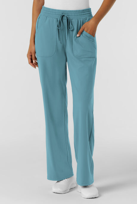 Wink Renew Knit Women's 5-Pocket STRETCH Drawstring Wide Leg Scrub Pants