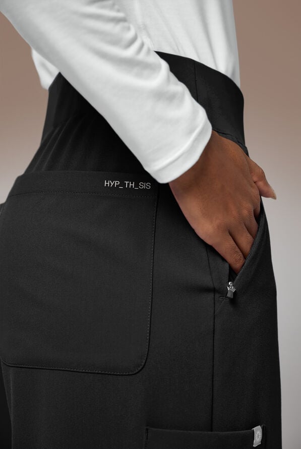 Pantal&oacute;n m&eacute;dico Hypothesis Y-Band estilo yoga con piernas anchas y 6 bolsillos para mujer - Jet Black - 5