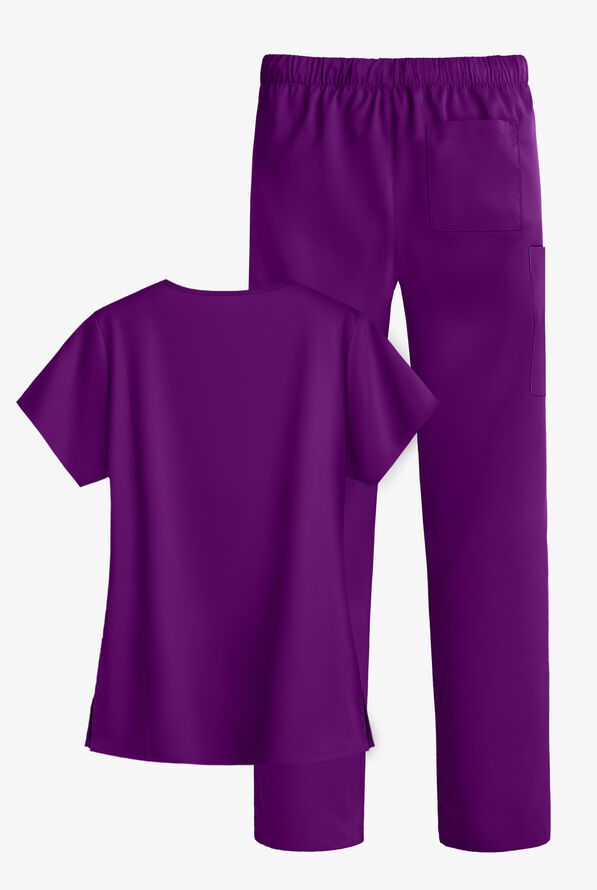Conjunto de uniforme médico Strictly Scrubs Value STRETCH petite con 4 bolsillos para mujer - Eggplant - 3