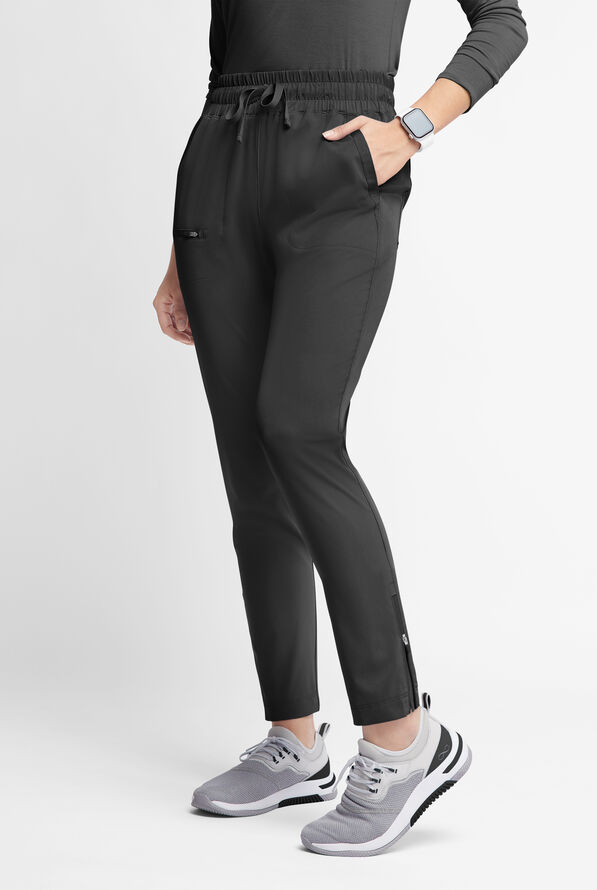 WhisperLite ISLA Women's 5-Pocket Tapered Scrub Pants - Black - 1
