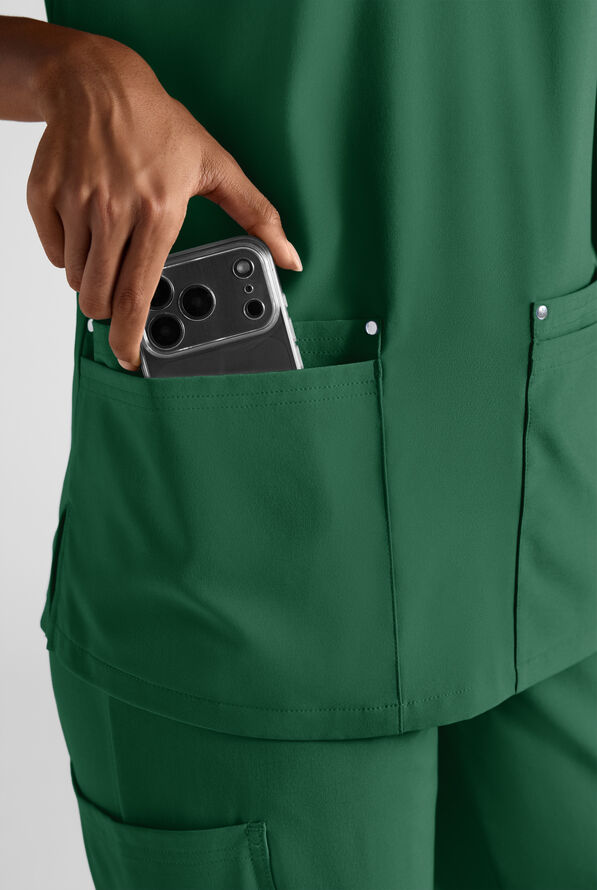 Easy STRETCH Women's 8-Pocket Scrub Set - Petite - Hunter - 5