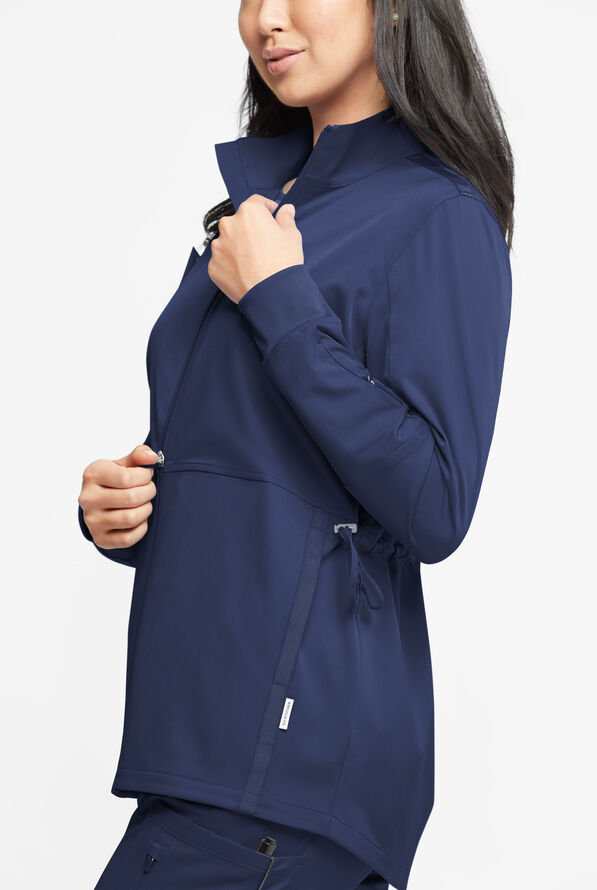 Chaqueta médica ajustable WhisperLite Eris con cremallera y 5 bolsillos para mujer - Navy - 3