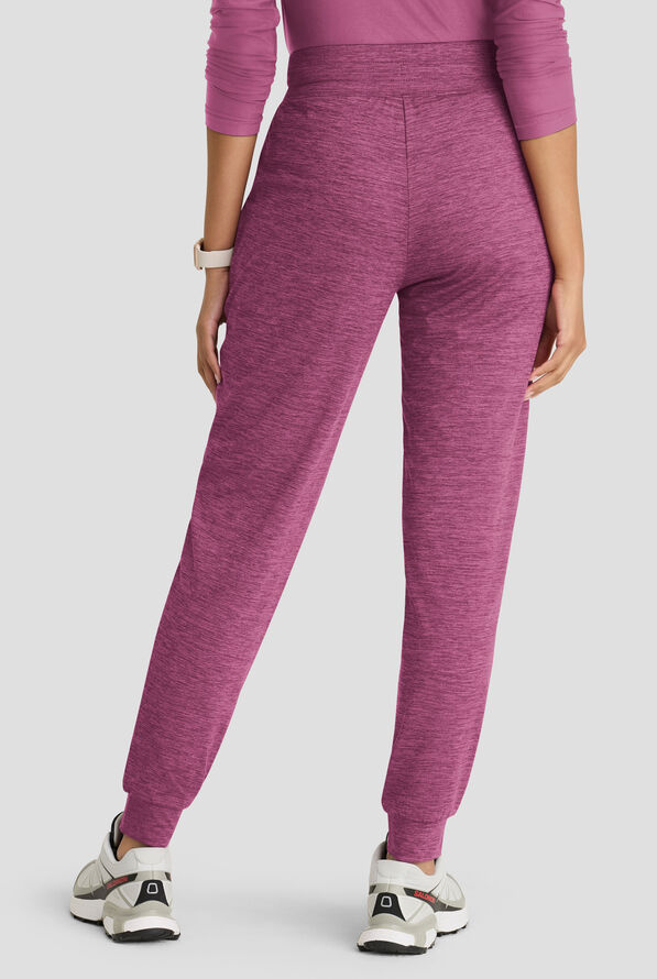 Barco One Performance Knit Pro Women's 5-Pocket STRETCH Cargo Jogger Scrub Pant - Dark Mauve Heather - 3