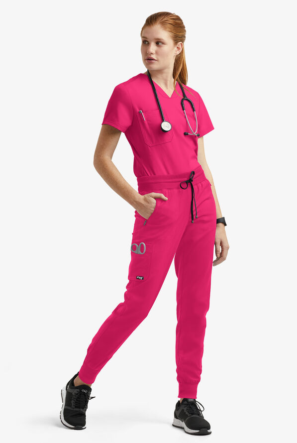 Blusa m&eacute;dica Grey's Anatomy Spandex Stretch Active con 1 bolsillo para mujer - Vibrance Pink - 4