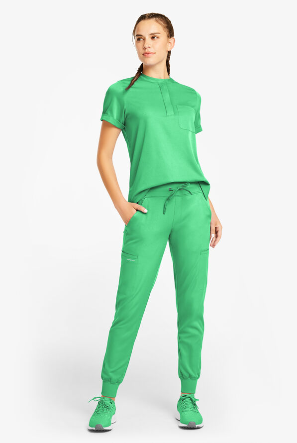 HH Works by Healing Hands Rhea Women's 6-Pocket STRETCH Cargo Jogger Scrub Pants - Surreal Green - 4