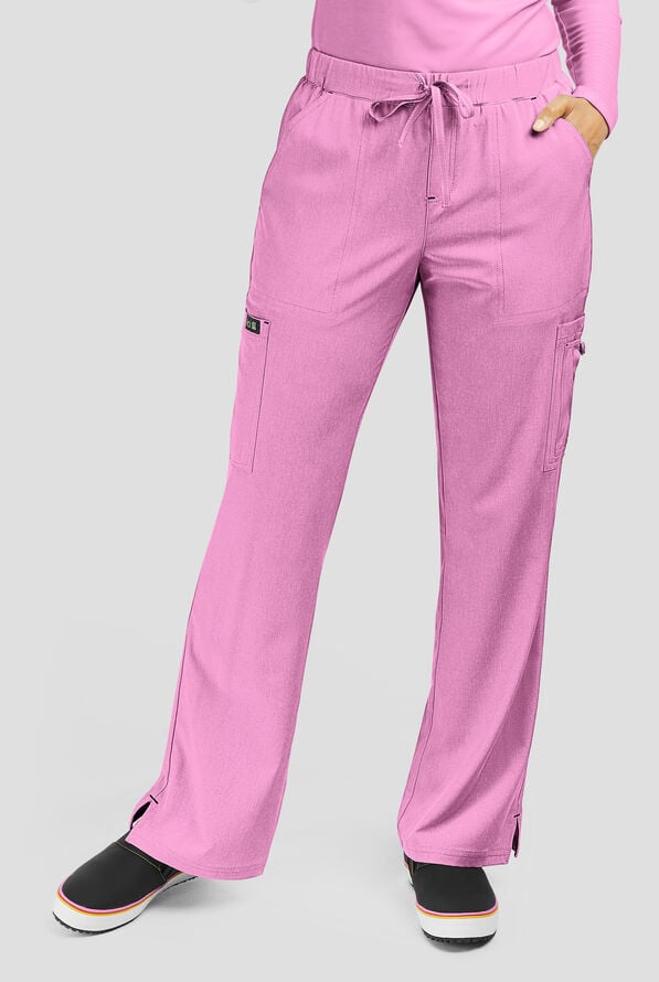 Pantal&oacute;n m&eacute;dico koi Basics Holly estilo cargo con 8 bolsillos para mujer - Heather Pansy - 1