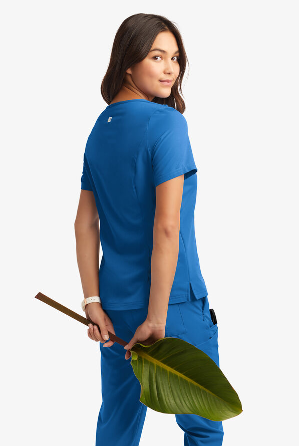 Butter-Soft Women's 3-Pocket V-Neck Tuck-In Scrub Top **Slightly IRREGULAR** - Royal - 3