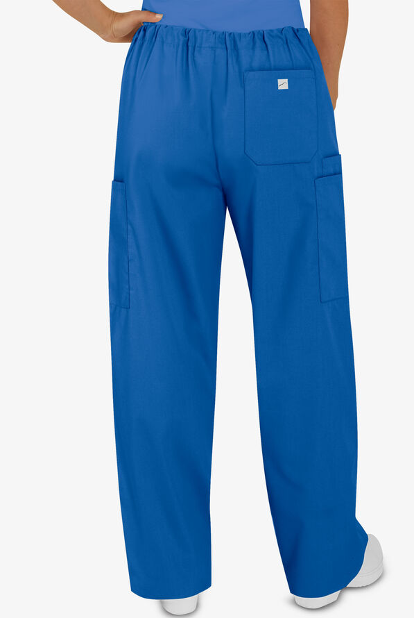 Butter-Soft Core Unisex 4-Pocket Drawstring Scrub Pants - Royal - 2